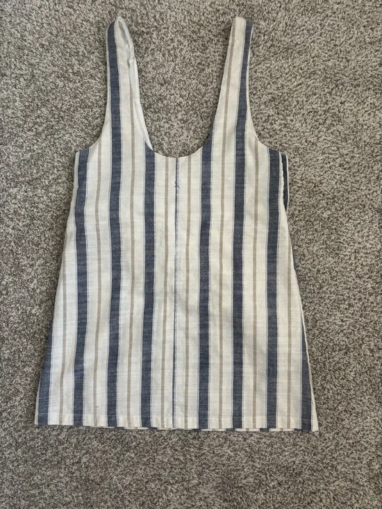 Altar’d State Striped Mini Overall Dress Adjustable Straps Size Small - Picture 5 of 5